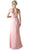 Cinderella Divine - Draping Off-Shoulder Surplice Chiffon Formal Gown