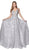Cinderella Divine - CJ515 Plunging Illusion Beaded Lace Bodice Gown In Silver