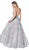 Cinderella Divine - CJ515 Plunging Illusion Beaded Lace Bodice Gown In Silver