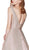 Cinderella Divine - CB0029 Glitter Plunging V-Neck A-Line Gown In Neutral