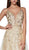 Cinderella Divine - KC888 Sleeveless Sheer Plunging Neck Glitter Gown  In Gold