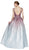 Cinderella Divine - CB0041 Ombre Glitter Deep V-neck Ballgown In Red and Silver
