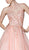 Cinderella Divine - KV1037 Adorned Lace Bodice Tulle Gown In Pink