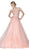 Cinderella Divine - KV1037 Adorned Lace Bodice Tulle Gown In Pink