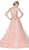 Cinderella Divine - KV1037 Adorned Lace Bodice Tulle Gown In Pink