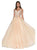 Cinderella Divine - KV1037 Adorned Lace Bodice Tulle Gown In Neutral