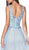 Cinderella Divine - KV1040 Embroidered Lace High Slit A-Line Gown In Blue