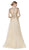 Cinderella Divine - OC003 Beaded Lace V-Neck Evening Dress In Neutral