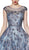 Cinderella Divine - CR830 Glitter Floral Illusion Scoop Ballgown In Blue
