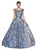 Cinderella Divine - Glitter Floral Illusion Scoop Ballgown CR830 In Blue