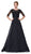 Cinderella Divine - CD0134 Beaded Lace Chiffon A-line Dress In Black