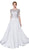 Cinderella Divine - CD0134 Beaded Lace Chiffon A-line Dress In Silver