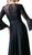 Long Bell Sleeve Lace Ornate A-Line Long Evening Gown