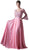 Long Bell Sleeve Lace Ornate A-Line Long Evening Gown