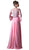 Cinderella Divine - CR773 Long Bell Sleeve Lace Ornate A-Line Long Evening Gown
