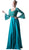Cinderella Divine - CR773 Long Bell Sleeve Lace Ornate A-Line Long Evening Gown