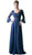 Cinderella Divine - CR773 Long Bell Sleeve Lace Ornate A-Line Long Evening Gown
