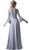 Cinderella Divine - CR773 Long Bell Sleeve Lace Ornate A-Line Long Evening Gown