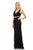 Lenovia - 5170 Lace Plunging V-Neck Evening Dress In Black