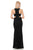 Lenovia - 5170 Lace Plunging V-Neck Evening Dress In Black