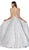 Cinderella Divine - CR836 Beaded Plunging V-Neck Evening Dress In Silver