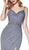Cinderella Divine - CS035 Beaded Evening Dress with Slit In Gray