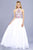 Nox Anabel 8326 Floral Illusion Halter Chiffon Gown - 1 pc White in size S Available