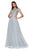 Cinderella Divine - CD0136 Beaded Lace Illusion Neckline Tulle Gown In Silver