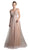 Cinderella Divine - CT0040 Metallic Knit Deep V-neck A-line Dress In Pink