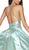 Cinderella Divine - CR838 Illusion Cutout Metallic Pastel Gown In Green and Blue