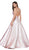 Cinderella Divine - CR838 Illusion Cutout Metallic Pastel Gown In Pink