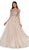 Cinderella Divine - CR835 Beaded Sleeveless Top Metallic Organza Gown In Neutral and Gold