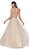 Cinderella Divine - CR835 Beaded Sleeveless Top Metallic Organza Gown In Neutral and Gold