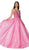 Cinderella Divine - CR835 Beaded Sleeveless Top Metallic Organza Gown In Pink