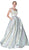 Cinderella Divine - KC880 Floral Square Pleated Ballgown In Pink