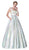 Cinderella Divine - KC880 Floral Square Pleated Ballgown In Pink
