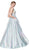 Cinderella Divine - KC880 Floral Square Pleated Ballgown In Pink