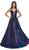Cinderella Divine - CJ506 Metallic Iridescent Plunging Sweetheart Gown In Blue and Purple