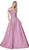 Cinderella Divine - CM306 Jewel-Trimmed Foldover Off Shoulder Gown In Pink