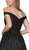 Nox Anabel - C007 Sleek Off Shoulder Mikado A-Line Gown In Black