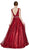 Cinderella Divine - CB0028 Glitter Beaded Embellished Sleeveless Gown In Red