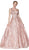 Cinderella Divine - CB0028 Glitter Beaded Embellished Sleeveless Gown In Pink and Gold