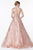 Cinderella Divine - CB0028 Glitter Beaded Embellished Sleeveless Gown In Pink and Gold