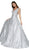 Cinderella Divine - CB0028 Glitter Beaded Embellished Sleeveless Gown In Silver