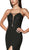 Cinderella Divine - J769 Lace Up Mermaid Dress With Slit In Black