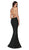 Cinderella Divine - J769 Lace Up Mermaid Dress With Slit In Black