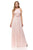 Lenovia - 5191 Beaded And Lace Halter Chiffon A-line Dress In Pink