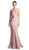 Cinderella Divine - G1037 Floral Embroidered Sweetheart Trumpet Dress In Pink