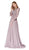 Cinderella Divine - CD0127 Beaded Jewel A-Line Evening Gown In Purple