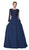 Cinderella Divine - CD0127 Beaded Jewel A-Line Evening Gown In Blue
